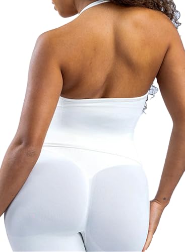 Women Halter Backless Top Impact Longline Strappy Gym Tank Tops Fitness with Built in Bra2