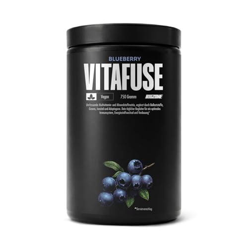Big Zone Vitafuse Vitaminkomplex mit Mineralien und Ballaststoffen Vitamindrink Bombe für Erwachsene & Kinder 750g Dose (Heidelbeere)