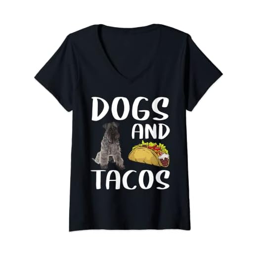 Womens Dogs And Tacos Kerry Blue Terrier Mexican Food Lovers V-Neck T-Shirt