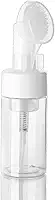 Frasco Pump Espumador 200ml com Escova de Silicone Recarregável e Portátil Ideal para Skincare, Sabonete Facial e Limpeza de Pele Profunda