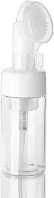 Frasco Pump Espumador 200ml com Escova de Silicone Recarregável e Portátil Ideal para Skincare, Sabonete Facial e Limpeza de Pele Profunda