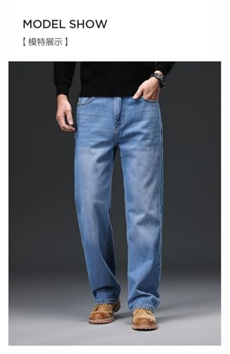 Jeans Pants Trouser Denim Large Size Trendy Street Fat Plus Blue Casual Commuter Straight for Men4