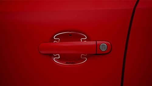 Image of BFRC 3D Gel Finish Car Door Transparent Handle Cup Scratch Guard Sticker Universal for Specific Brand (Pack of 5) (MRDRVAR) (NEW 5DR MAHI Logo)