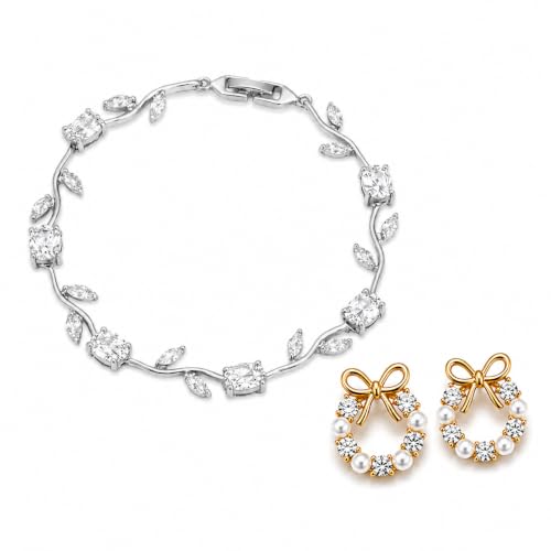 Image of Trending Tulip Bracelet for Women Stylish | Silver and Gold Toned Crystal Floral Tulip Bracelet for Girls & Women | Rapunzel Inspired | Romantic Gift Jewellery