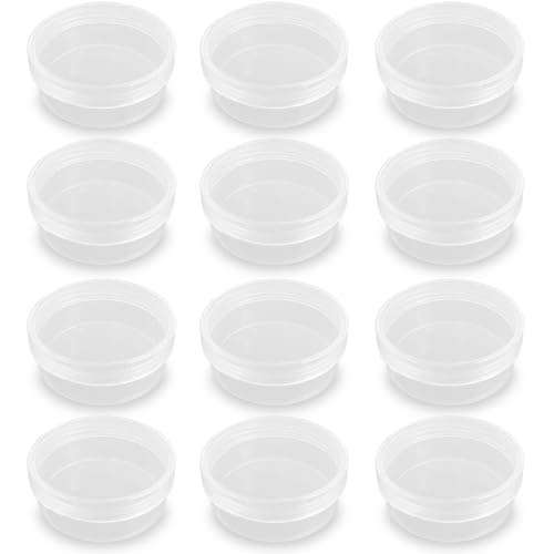 Image of 12 Pcs 4.05 oz Round Plastic Containers 3.31 x 1.38 Inch (DxH), Bead Organizers with Lid for Beads Cards and Other Craft Accessories