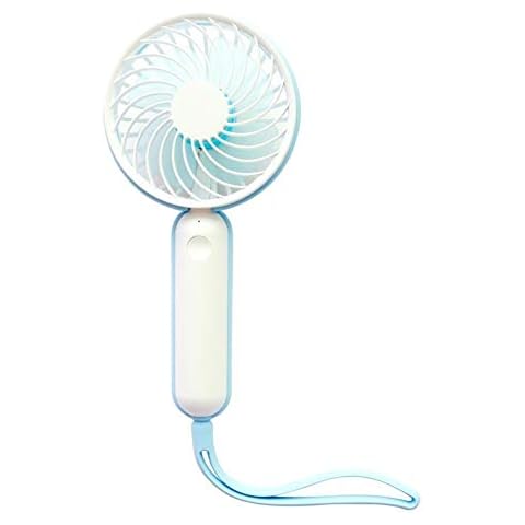AleXanDer1 Mini fan Rechargeable Fan Portable USB Charge 3 Gear Speed Plastic Big Fan Blade Wrist Strap Handheld Travel Cool Electric Mini Fan (Color : Blue) Cover