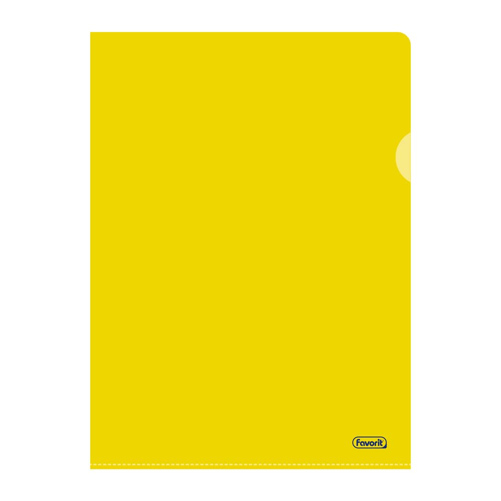 Favorit, L-Shaped Folders, Pack of 25, Size 22 x 30 cm with at Least 30% Bio Based Polyethylene, High Thickness Yellow