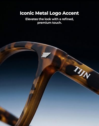 Image of TIJN Premium Blue Light Blocking Glasses for Women Men Computer Gaming Use | Square TR90 Frame Nerd Eyeglasses Anti Blue Ray with Red, Orange, Clear Lens for Computer, Phone, TV and Evening Screen Use