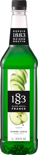 Image of 1883 Green Apple Syrup for Drinks, Made in France, 1 Liter Plastic Bottle