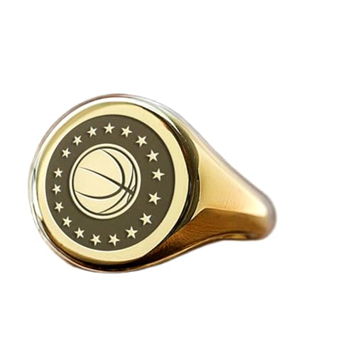 Bague de basket-ball en argent 925 fait main au style vintage