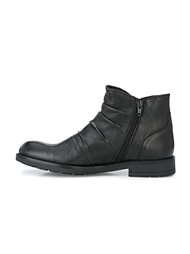 Image of Delize Leather- Blackmen's matt Tumbled Leather Ankle Boots 61583
