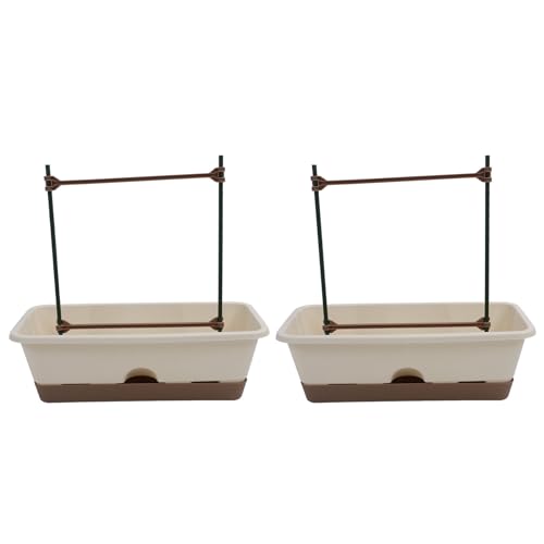 Aramox Robusta Fioriera da Balcone con Telaio di Supporto Rimovibile, Vaso per Piante Multiuso per la Casa e L'asilo Nido, Strumento per Struttura Rampicante per Ringhiere e Cortili, Set di Fioriere