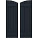 Ekena Millwork ARW101BE518X51OBH Americraft Five 2 Exterior Real Wood Joined Board-n-Batten Shutters w/Elliptical Top (Per Pair), 17 1/2"W x 51"H, Starless Night Blue