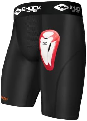 Shock Doctor Adult Compression Short with Bio-Flex Protective Cup, Baseball, Hockey, Softball, Lacrosse, Football, and Soccer