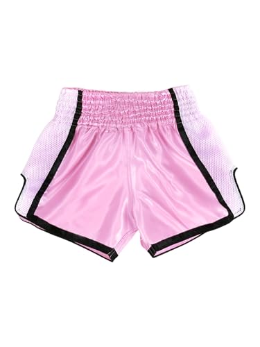 Jugaoge Kids Boys Boxing Shorts Mma Muay Thai Booty Shorts Cage Fighting Grappling Boxer Trunks Activewear Pink 7-12 Years thumb #3