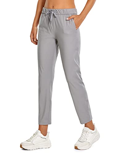 CRZ YOGA Womens 4-Way Stretch 7/8 Ankle Golf Pants Work Sweatpants Dress Yoga Travel Casual Lounge Workout Trousers Pockets Dark Chrome Medium