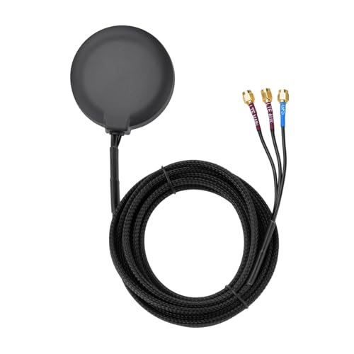 Superbat Dual-LTE MIMO + antena kombi GPS do pojazdów i przemysłu | montaż magnetyczny i samoprzylepny | kabel 3 m z wtyczką SMA | kompatybilna z telematyką 4G LTE, kamerą DVR, bramką IoT