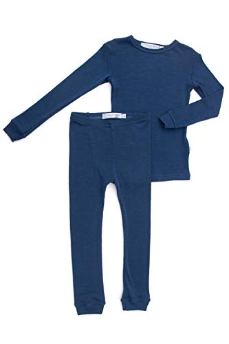 Pure Merino Wool KidsThermal Underwear Pajama Set, Natural & Organic Warm Base Layer Long John, Toddler & Infant Sleeper