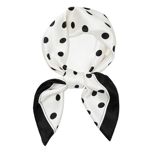 Moketiere Head Scarf for Women - Hair Scarf Silk Feeling Bandanas 27.5 Square Scarves Printed Neck Satin