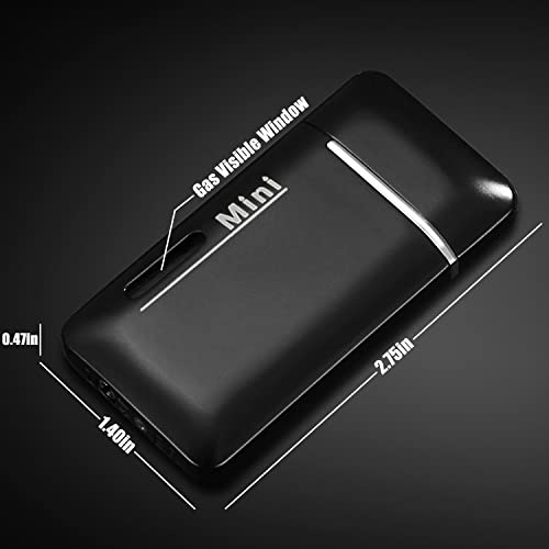 Cponmist 2 Pack Mini Butane Lighter, Double Jet Torch Lighter With Visible Window, Refillable And Adjustable Pocket Lighter, Great Little Gift For Men And Women, Black And Red (Without Gas) #TOP1