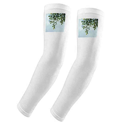 Protection UV bras pour cyclisme et jardinage à motif feuilles d'été