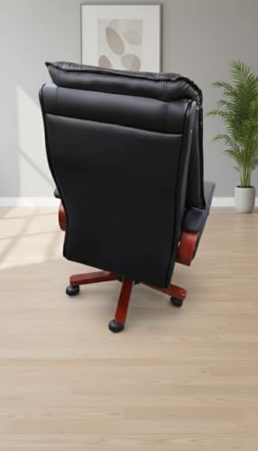 Image of Lakdi The Furniture High Back Ergonomic Director & Executive Chair: Modern Design, Plyboard & Leatherette, Recliner, Height Adjustable, Fixed Armrest & Revolving for Ultimate Comfort - 111011324 Black