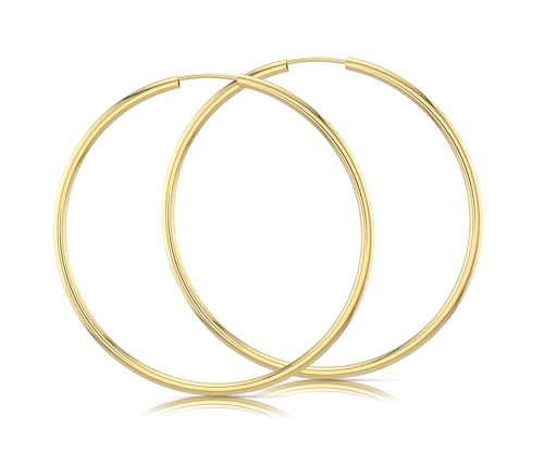 Ohrringe aus 585er Gelbgold – goldene Creolen für Damen mit Klappverschluss, eleganter Damenschmuck, inkl. Reinigungstuch (20mm) Ohrringe aus 585er Gelbgold – goldene Creolen für Damen mit Klappverschluss, eleganter Damenschmuck, inkl. Reinigungstuch (20mm)