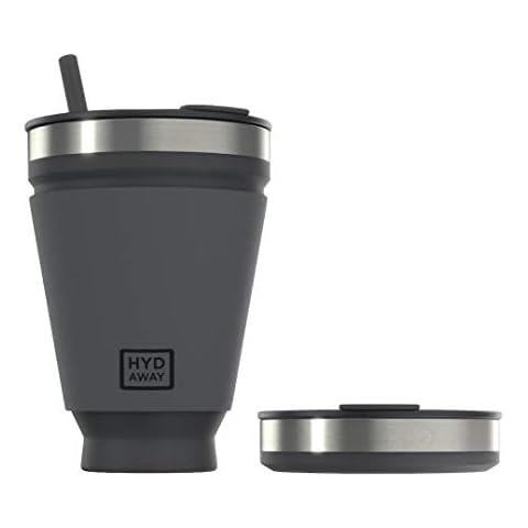 HYDAWAY Collapsible Drink Tumbler | Portable, Insulated, Hot & Cold Drink Cup for Coffee, Tea, Smoothies, Beer, Cocktails, Travel, Commuting, Camping, Events | 473ml Capacity Cover