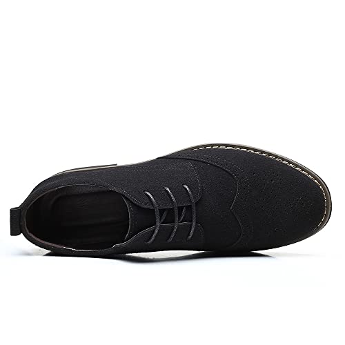 Santimon Mens Fashion Suede Leather Wingtip Oxfords Business Dress Casual Brogue Derby Shoes3