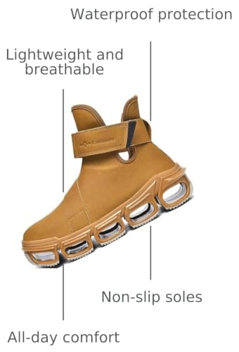 Image of Mens Chelsea Boots Casual For Men Blade Sneakers Sport Fashion High Top Men's Brown Black Size Boot Shoes Man Shoe