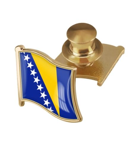 Image of vmcoatdu Country Flag Backs Locking Pin Keepers Locking Clasp Pin Badge International Travel Brooch Metal Alloy Souvenir Pin 0.75x0.7 Inch Small Pin