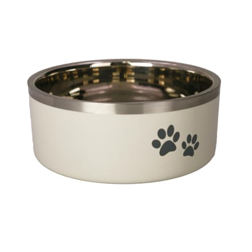 Fuzzy Puppy Pet Products Futternapf aus Edelstahl, doppelwandig, isoliert, rutschfest, für Hunde, Katzen, Haustierfutter und Wassernapf, Buttermilch, 900 ml (PN: DWB-BM-32)