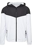 Urban Classics 2 Tonos Tech Windrunner Chaqueta, Negro y Blanco, L para Hombre