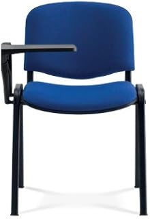 KARISMA - ISO Ecopelle D/2 + TAV, Sedia in Plastica Ufficio/Scuola più Tavoletta Ribaltina Scrittoio, Blu