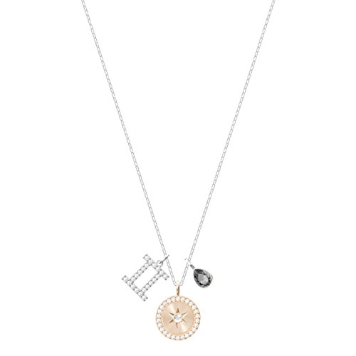 Preisvergleich Produktbild Swarovski Zwillinge Zodiac Anhänger für Frauen, graues Kristall, rhodiniert