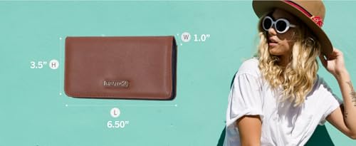 Nautica Seaside Slim Womens Wallet RFID Blocking Credit Card Holder, Coin Purse, Checkbook Organizer Clutch, Small Vegan Leather Wallet for Travel, Earth2