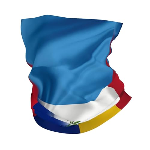 Bandera Mitad Guatemalteca Mitad Venezolana Polainas De Cuello Elástico Calentador De Cuello Respirable Pasamontañas para Ciclismo Hombre Caza 26X30CM