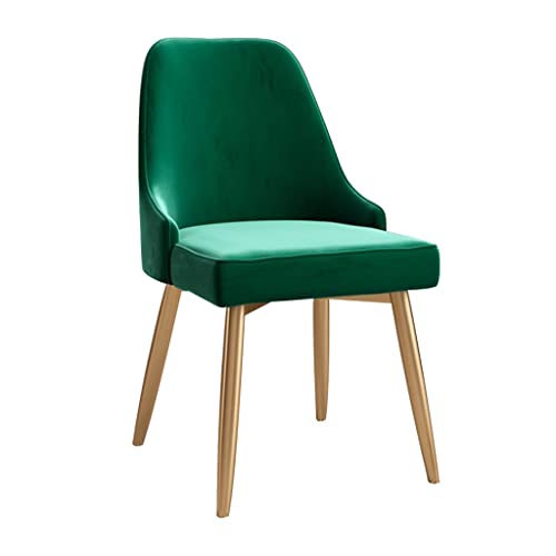SJIALEN 1 Pcs Velvet Dining Chairs, Apartment Living Room Side Chair Golden Legs Accent Chairs Bedroom Balcony Makeup Chair Kitchen Chair (Color : Green)