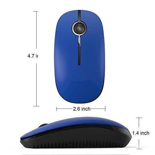 Image of VssoPlor Wireless Mouse, 2.4G Slim Portable Computer Mice with Nano Receiver for Notebook, PC, Laptop, Computer-Black Blue