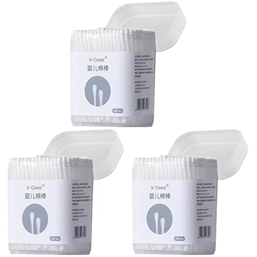 Toddmomy Baby Cotton Swabs 600 count Double-Ended Ear Cleaning Swab with Spoon Tip Gentle Cotton Stick for Baby Care Ear Wax Nose Makeup 2.87 in