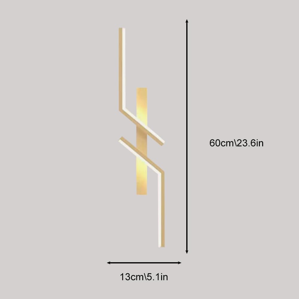 Aplique de Pared nórdico Lineal, luminaria LED de Tira Larga, Apliques geométricos cableados, Luces lineales para Sala de Estar, Fondo de sofá, Dormitorio, Pasillo.