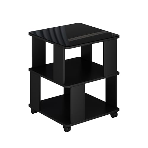 Vicco Mesa de Centro Velito, Negro, 50 x 50 cm, con Ruedas para una colocación Flexible en el área de Estar