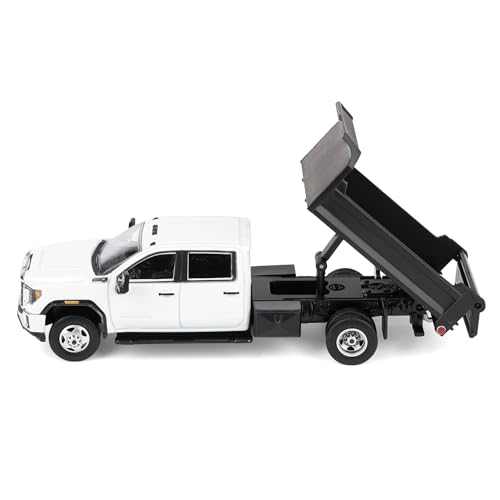 1/64 GMC Sierra 3500HD dump bed diecast metal blanco miniatura 5