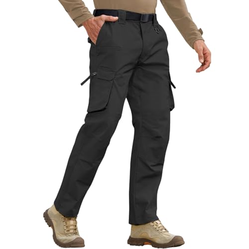 DuDubaby Men's Cargo Pants Ripstop Water Resistant Hiking Work Outdoor Multi Pockets Army Tactical