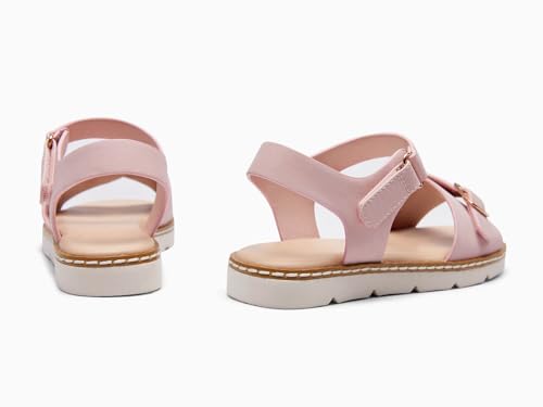 Image of Coutgo Girls Sandals Open Toe Summer Dress Shoes Adjustable Buckle Ankle Strap Comfortable Flats