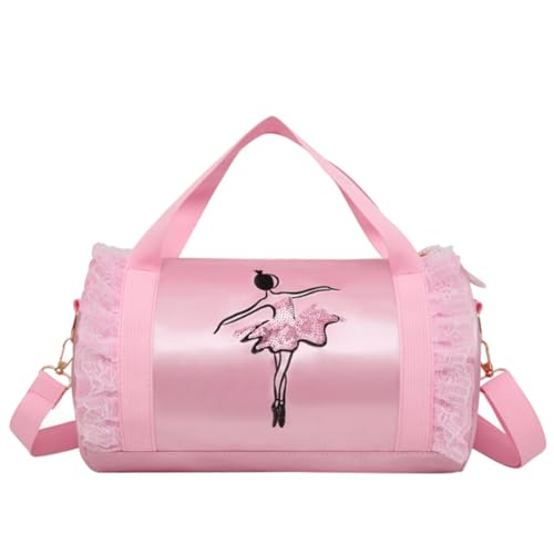 Generisch Linda bolsa de baile de ballet para, vestido tutú, bolso de baile, personalizado para niñas, bolsa de viaje de bailarina, colgador de puerta para bolsos, Rosa., talla única