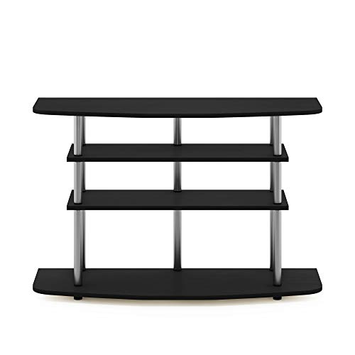 Image of Furinno Turn-N-Tube Toolless Assembly 4-Tier TV Stand, White Wood