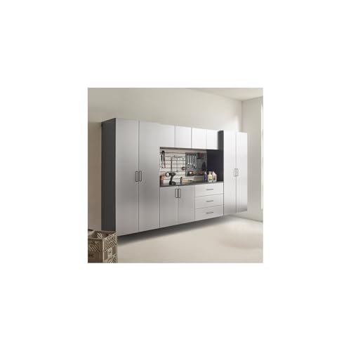 Image of Maykoosh Wall Mounted Storage Cabinet with Doors & Shelves Garage & Home Organization Metal /32x79x20 Cabinet