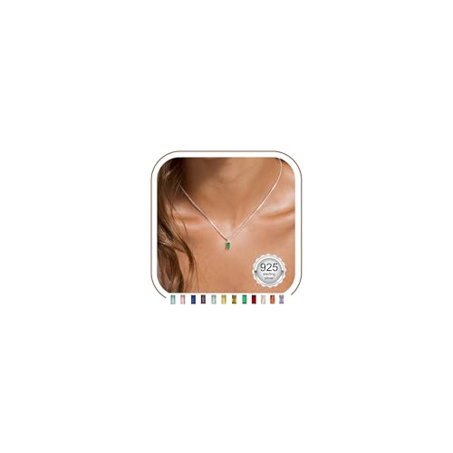 FUNEIA Collier Femme Argent Sterling 925 Collier Pierre de Naissance Pendentif Saphir Diamant Personnalisé en Chaine Fantaisie Bijoux Fille Enfant Idée...