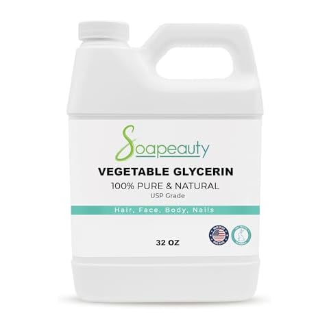 Vegetable Glycerin USP Grade Non-GMO Natural | Cosmetic Products, Skin, Hair Care, Soap Making, Household Uses | Soapeauty | 32 oz Cover